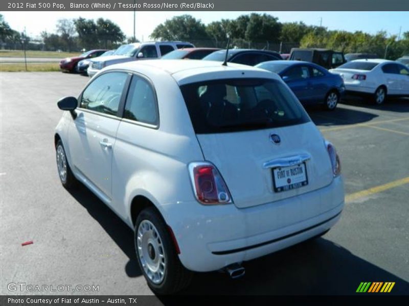 Bianco (White) / Tessuto Rosso/Nero (Red/Black) 2012 Fiat 500 Pop