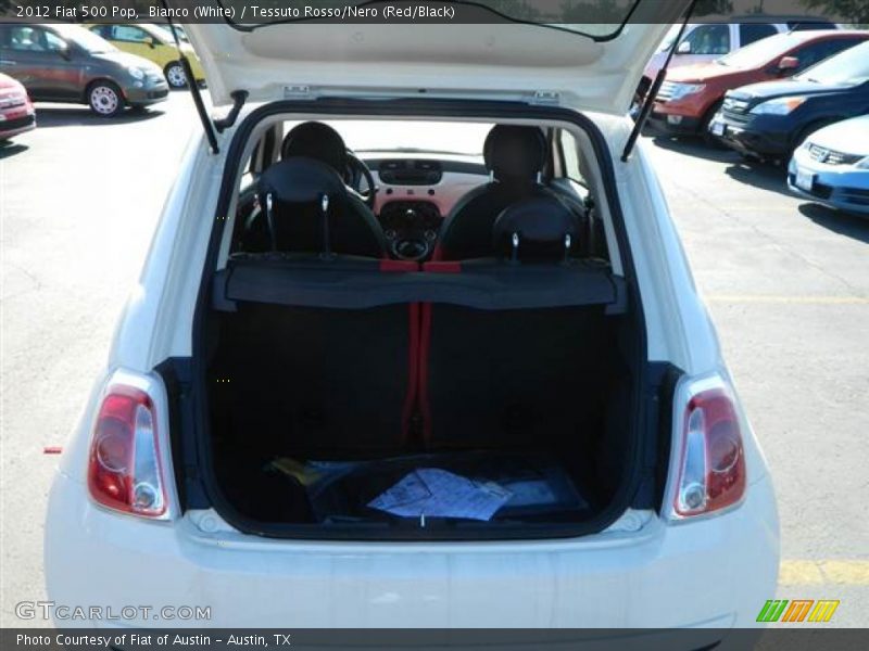 Bianco (White) / Tessuto Rosso/Nero (Red/Black) 2012 Fiat 500 Pop