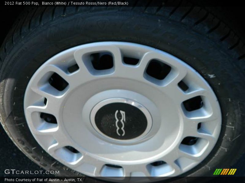 Bianco (White) / Tessuto Rosso/Nero (Red/Black) 2012 Fiat 500 Pop