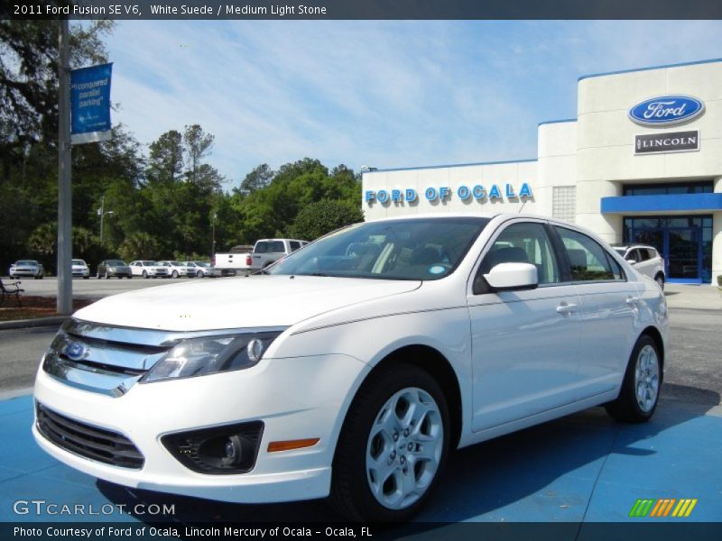 White Suede / Medium Light Stone 2011 Ford Fusion SE V6