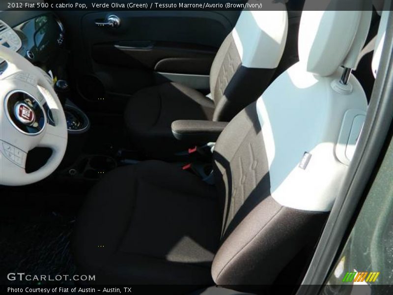 Verde Oliva (Green) / Tessuto Marrone/Avorio (Brown/Ivory) 2012 Fiat 500 c cabrio Pop