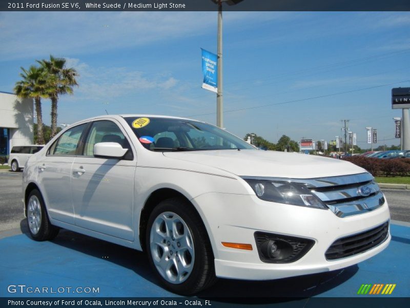 White Suede / Medium Light Stone 2011 Ford Fusion SE V6