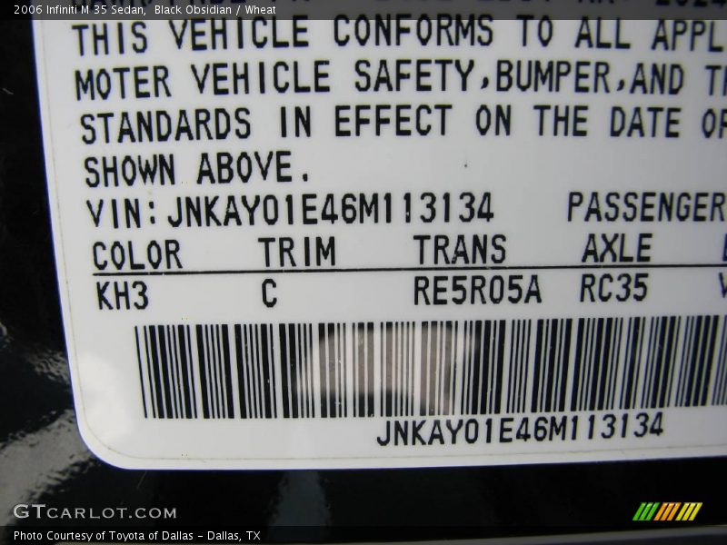 Black Obsidian / Wheat 2006 Infiniti M 35 Sedan