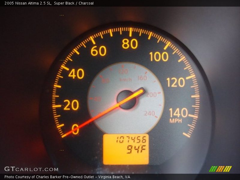 Super Black / Charcoal 2005 Nissan Altima 2.5 SL