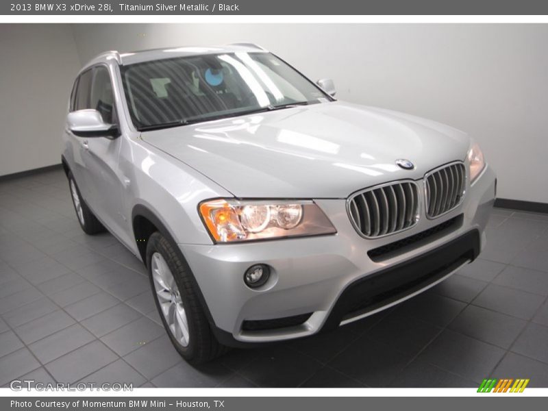 Titanium Silver Metallic / Black 2013 BMW X3 xDrive 28i