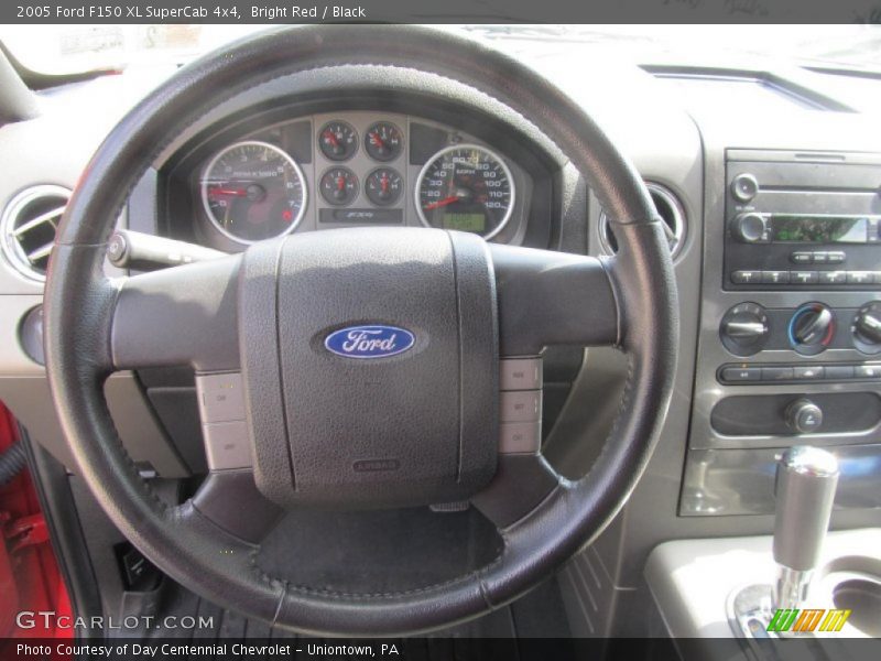 Bright Red / Black 2005 Ford F150 XL SuperCab 4x4