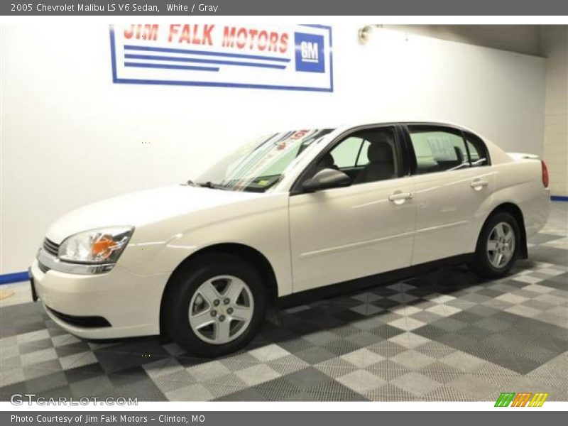 White / Gray 2005 Chevrolet Malibu LS V6 Sedan