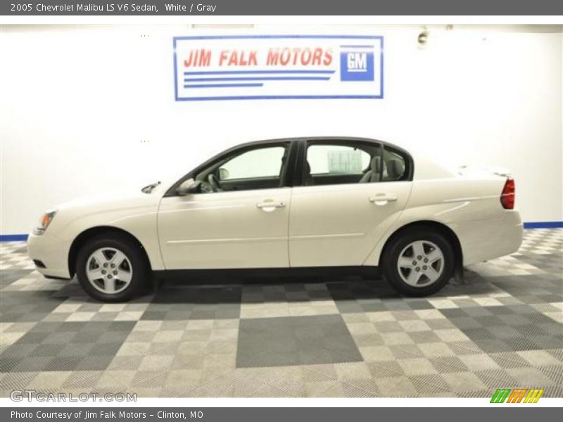 White / Gray 2005 Chevrolet Malibu LS V6 Sedan
