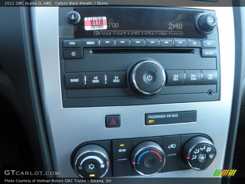 Carbon Black Metallic / Ebony 2012 GMC Acadia SL AWD