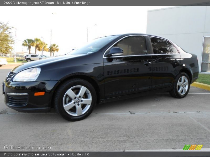 Black Uni / Pure Beige 2009 Volkswagen Jetta SE Sedan