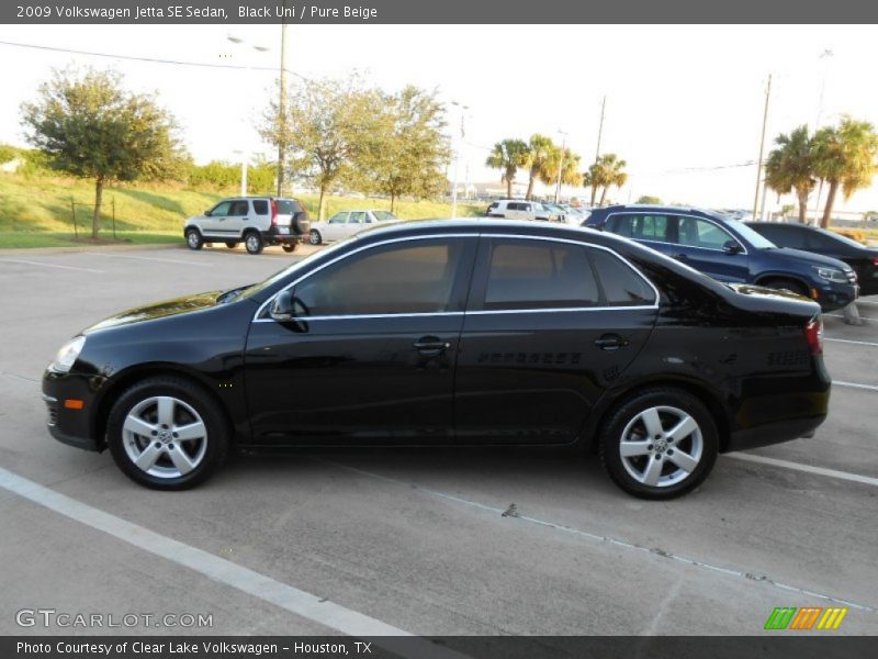 Black Uni / Pure Beige 2009 Volkswagen Jetta SE Sedan
