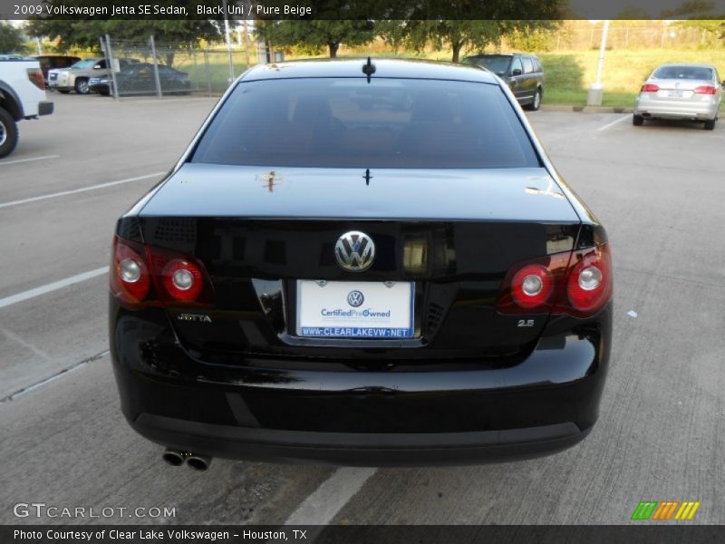 Black Uni / Pure Beige 2009 Volkswagen Jetta SE Sedan