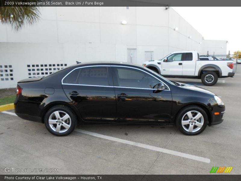 Black Uni / Pure Beige 2009 Volkswagen Jetta SE Sedan