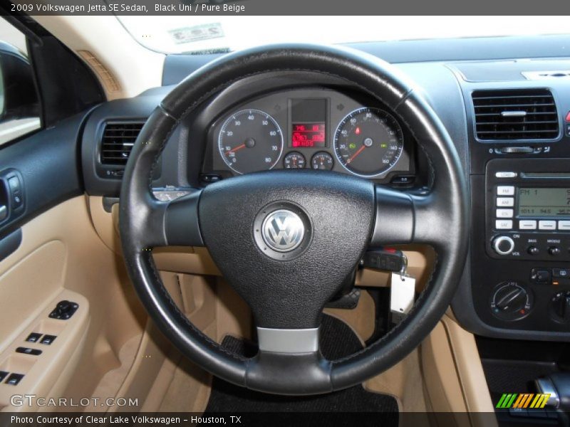 Black Uni / Pure Beige 2009 Volkswagen Jetta SE Sedan