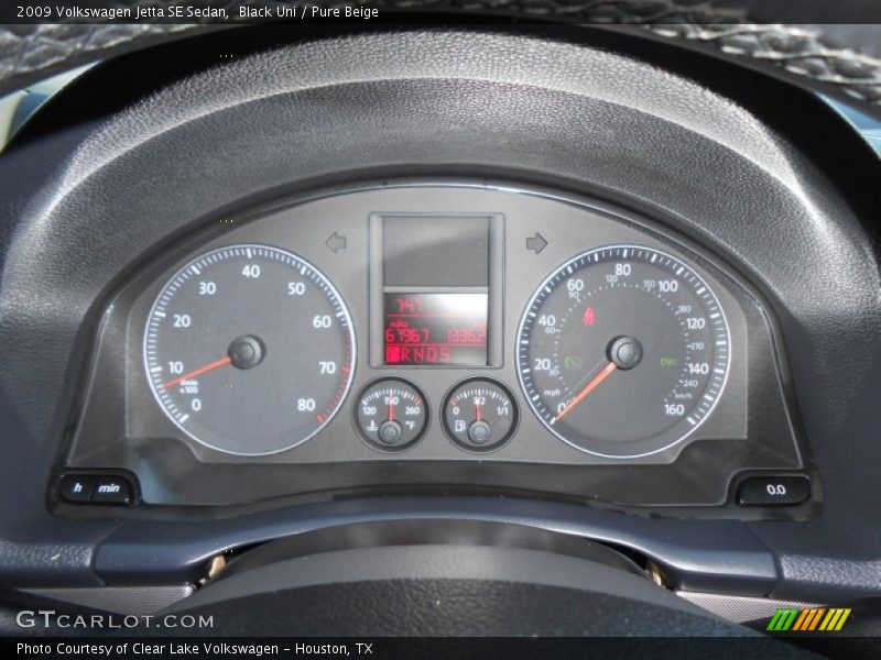 Black Uni / Pure Beige 2009 Volkswagen Jetta SE Sedan