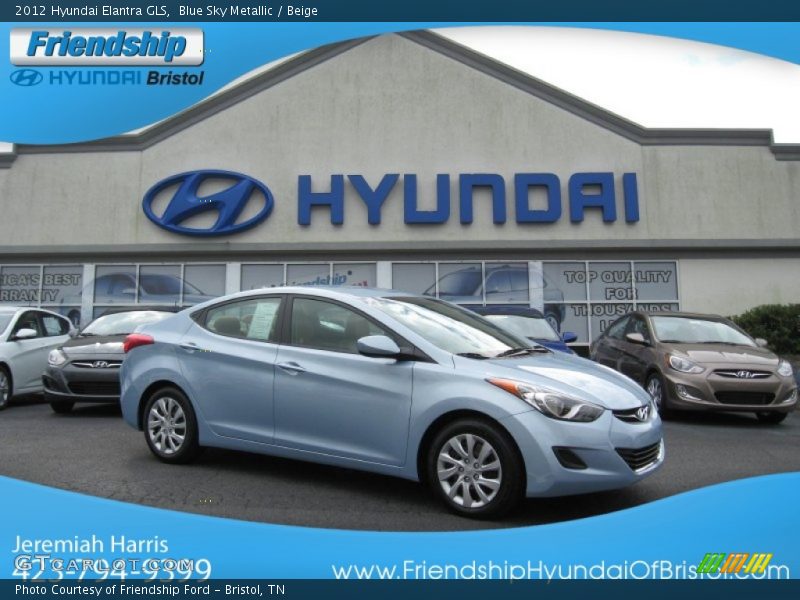 Blue Sky Metallic / Beige 2012 Hyundai Elantra GLS