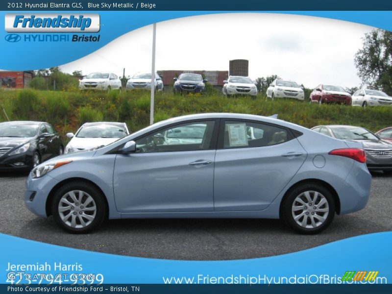 Blue Sky Metallic / Beige 2012 Hyundai Elantra GLS