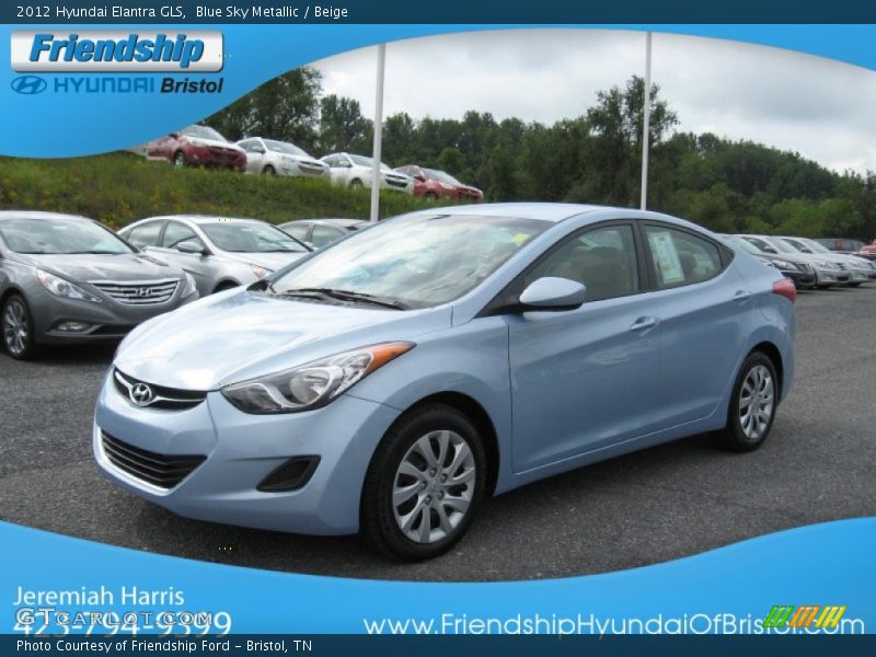 Blue Sky Metallic / Beige 2012 Hyundai Elantra GLS