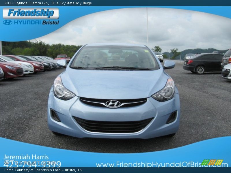Blue Sky Metallic / Beige 2012 Hyundai Elantra GLS