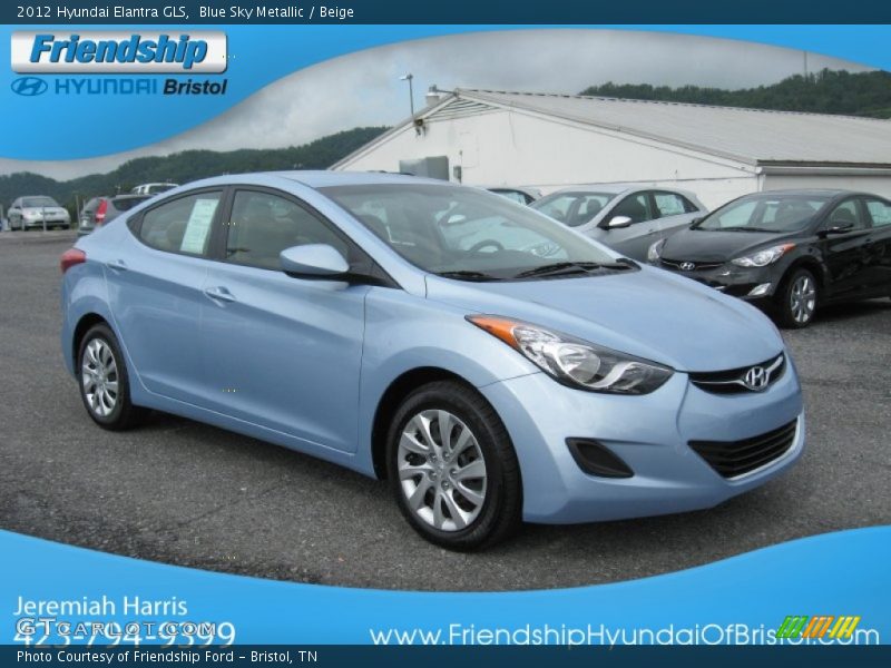 Blue Sky Metallic / Beige 2012 Hyundai Elantra GLS