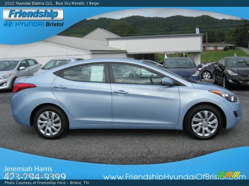 Blue Sky Metallic / Beige 2012 Hyundai Elantra GLS