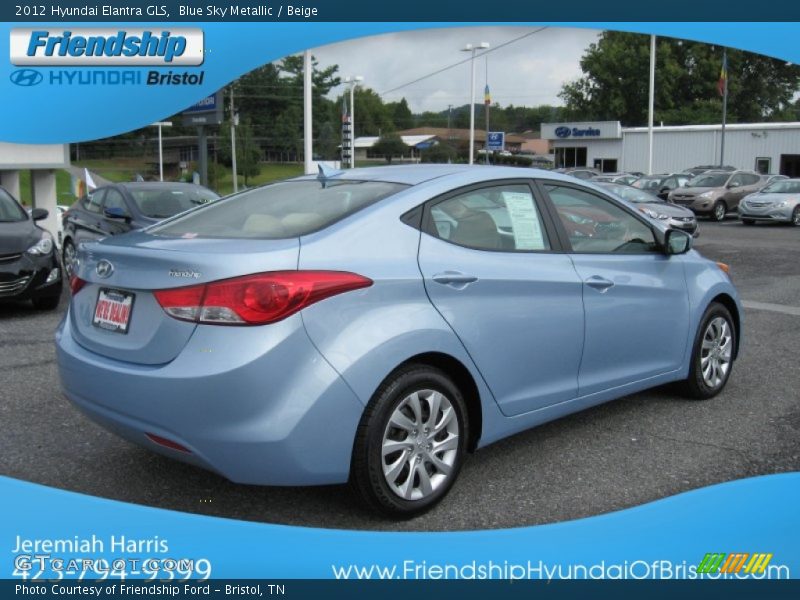 Blue Sky Metallic / Beige 2012 Hyundai Elantra GLS