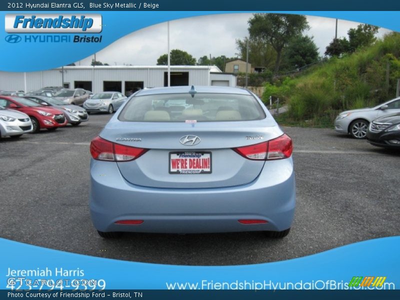 Blue Sky Metallic / Beige 2012 Hyundai Elantra GLS