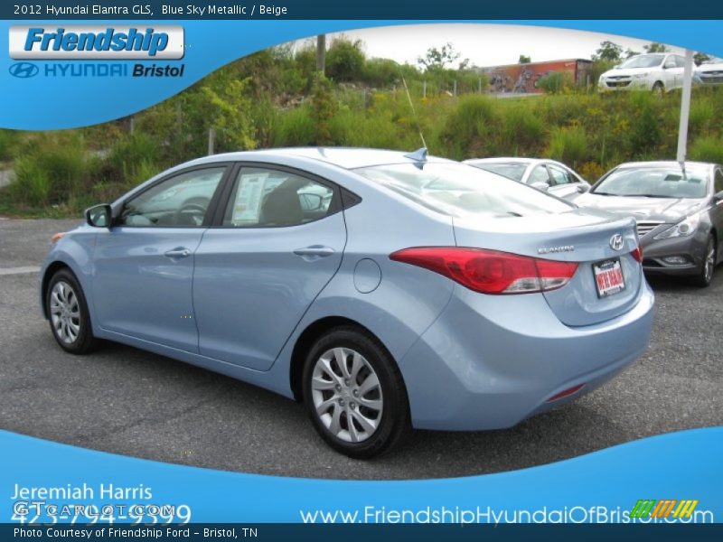 Blue Sky Metallic / Beige 2012 Hyundai Elantra GLS