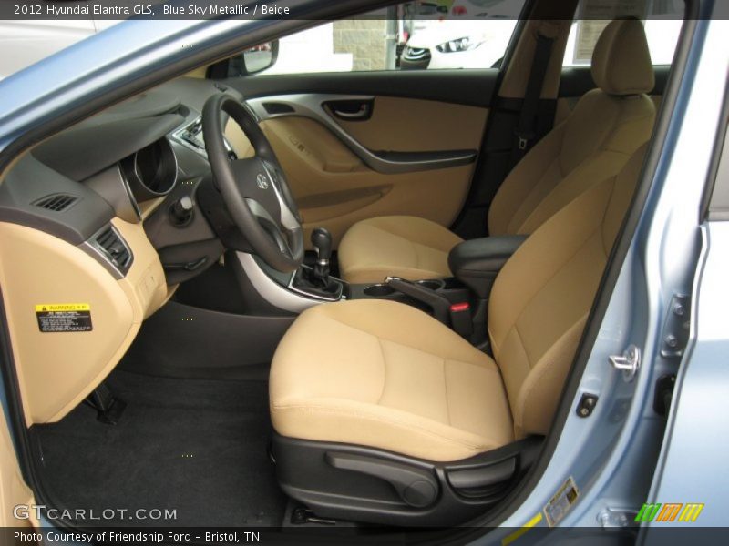 Blue Sky Metallic / Beige 2012 Hyundai Elantra GLS