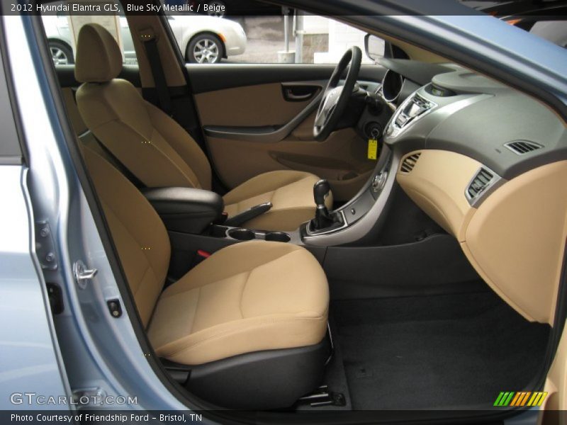 Blue Sky Metallic / Beige 2012 Hyundai Elantra GLS
