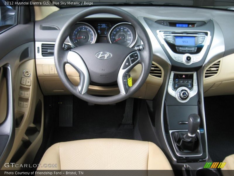 Blue Sky Metallic / Beige 2012 Hyundai Elantra GLS