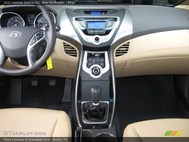 Blue Sky Metallic / Beige 2012 Hyundai Elantra GLS