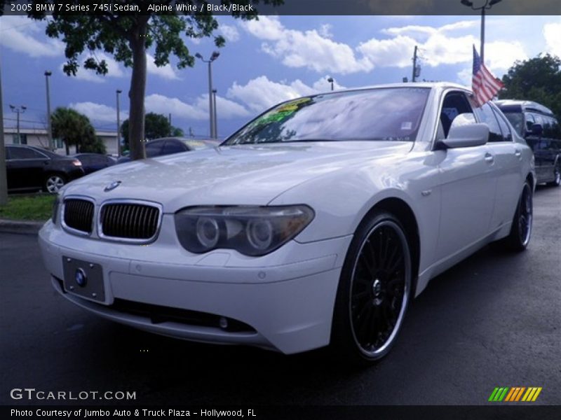 Alpine White / Black/Black 2005 BMW 7 Series 745i Sedan