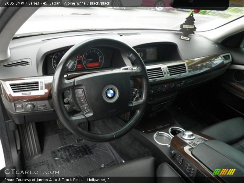 Alpine White / Black/Black 2005 BMW 7 Series 745i Sedan