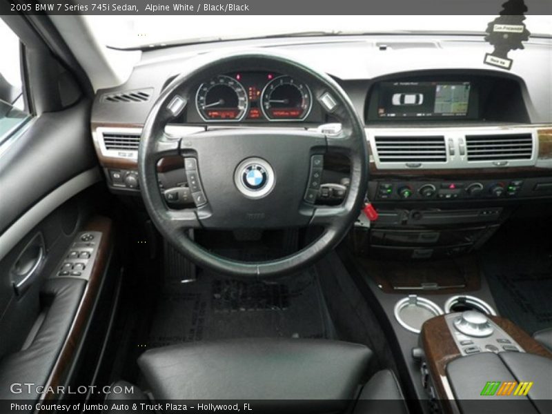 Alpine White / Black/Black 2005 BMW 7 Series 745i Sedan
