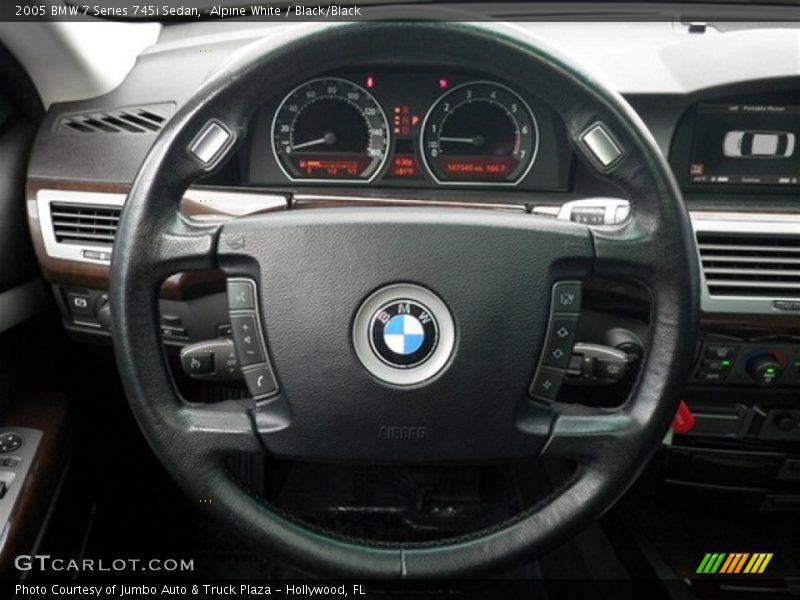 Alpine White / Black/Black 2005 BMW 7 Series 745i Sedan