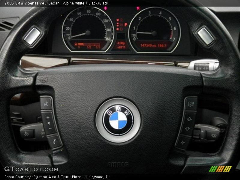 Alpine White / Black/Black 2005 BMW 7 Series 745i Sedan