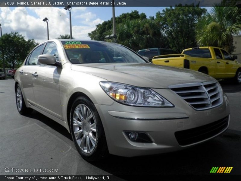 Champagne Beige Metallic / Beige 2009 Hyundai Genesis 3.8 Sedan
