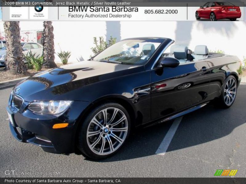 Jerez Black Metallic / Silver Novillo Leather 2008 BMW M3 Convertible