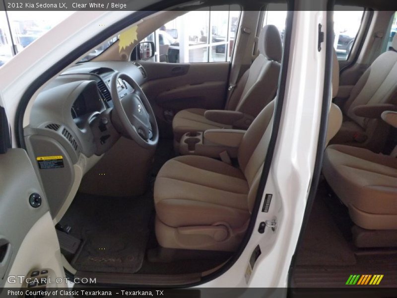 Clear White / Beige 2012 Kia Sedona LX