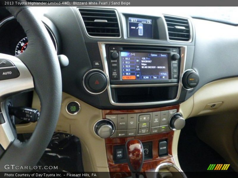 Blizzard White Pearl / Sand Beige 2013 Toyota Highlander Limited 4WD