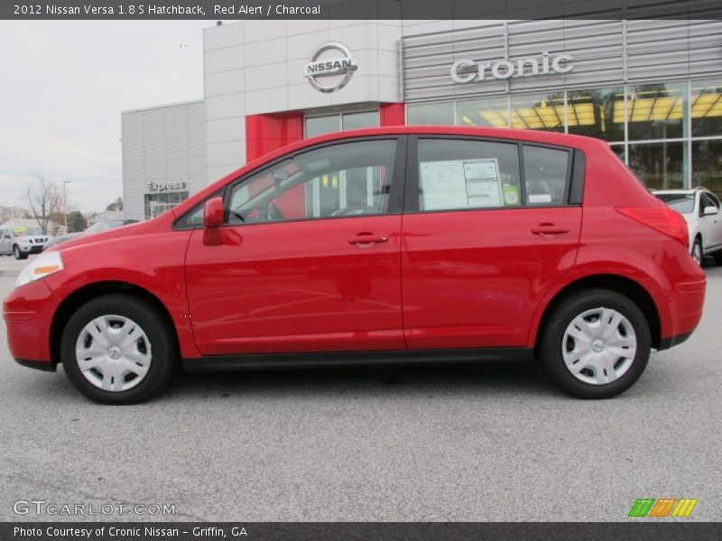 Red Alert / Charcoal 2012 Nissan Versa 1.8 S Hatchback