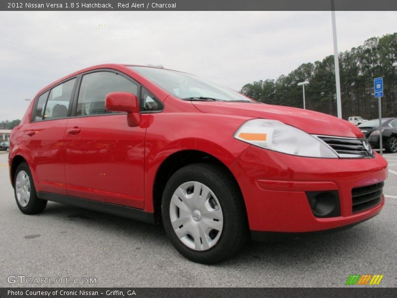Red Alert / Charcoal 2012 Nissan Versa 1.8 S Hatchback
