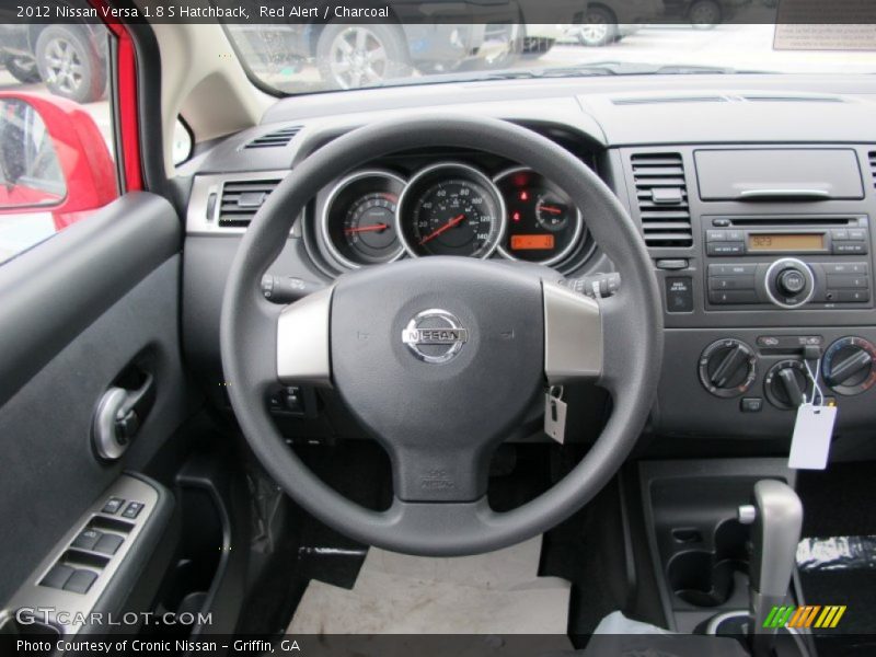 Red Alert / Charcoal 2012 Nissan Versa 1.8 S Hatchback