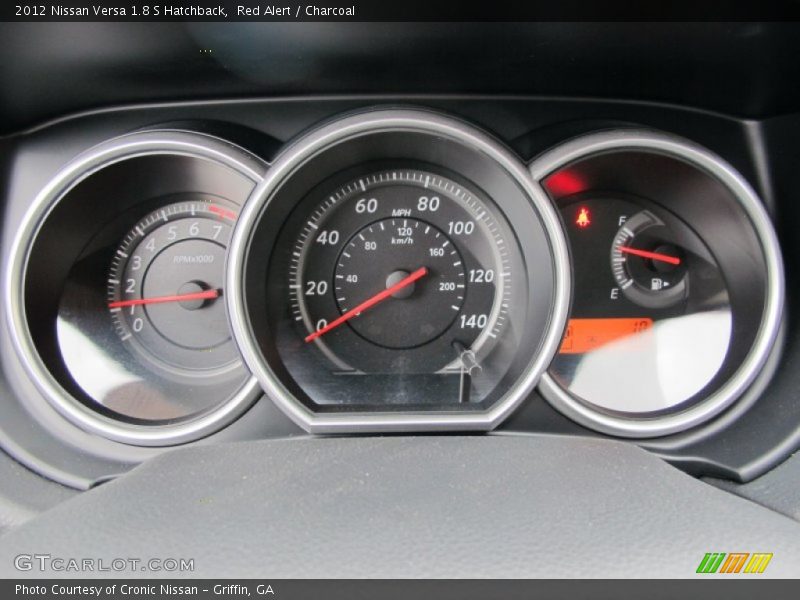 Red Alert / Charcoal 2012 Nissan Versa 1.8 S Hatchback