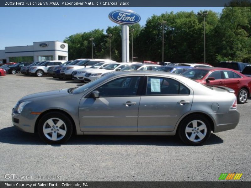 Vapor Silver Metallic / Charcoal Black 2009 Ford Fusion SE V6 AWD