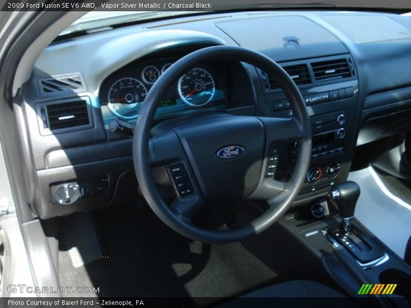 Vapor Silver Metallic / Charcoal Black 2009 Ford Fusion SE V6 AWD