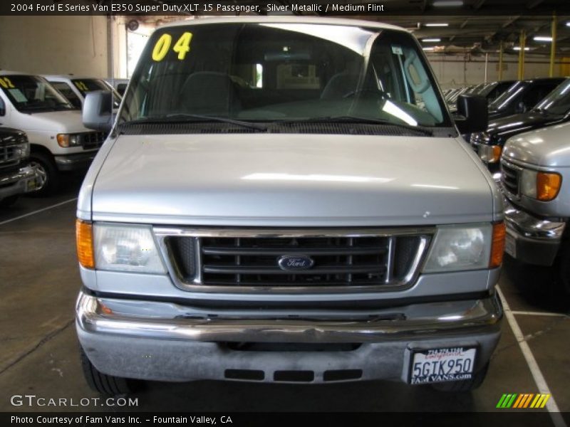 Silver Metallic / Medium Flint 2004 Ford E Series Van E350 Super Duty XLT 15 Passenger