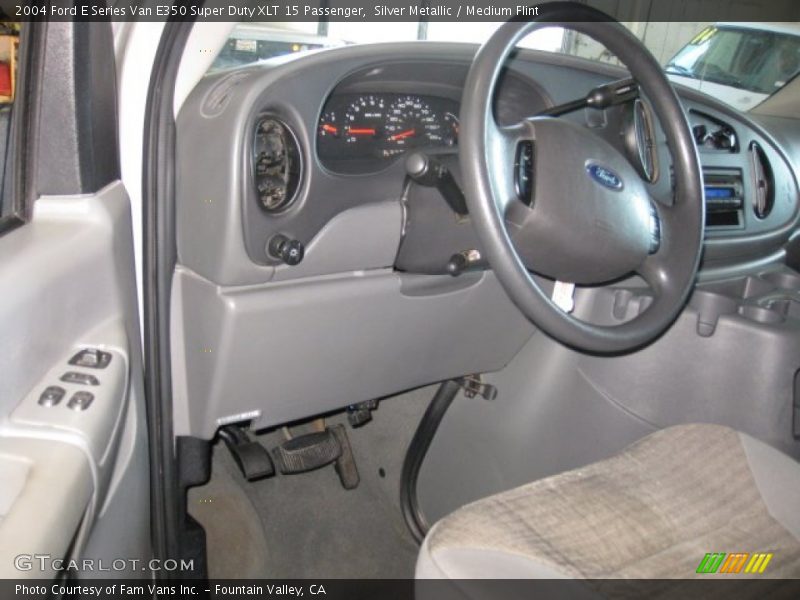 Silver Metallic / Medium Flint 2004 Ford E Series Van E350 Super Duty XLT 15 Passenger