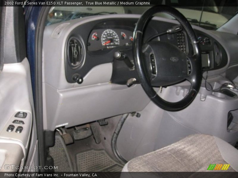 True Blue Metallic / Medium Graphite 2002 Ford E Series Van E150 XLT Passenger